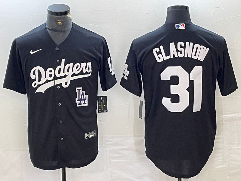 Men Los Angeles Dodgers #31 Glasnow Black Nike Game MLB Jersey style 1->los angeles dodgers->MLB Jersey